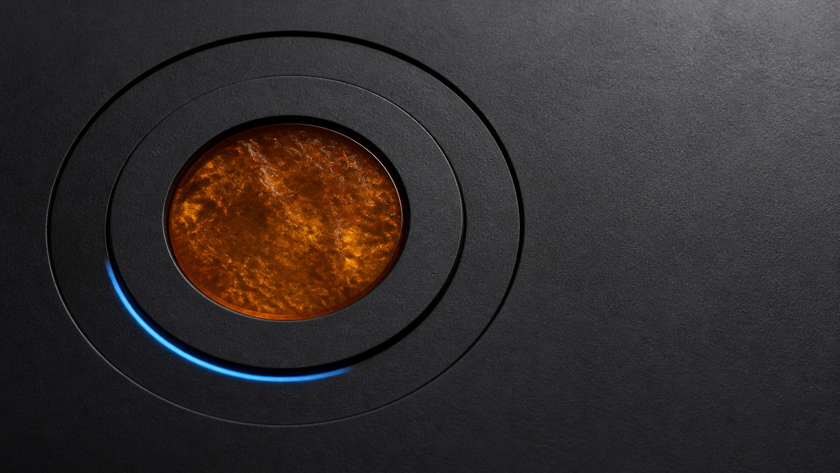 Integrated amber control surrounded by recessed rings for a button lock concept