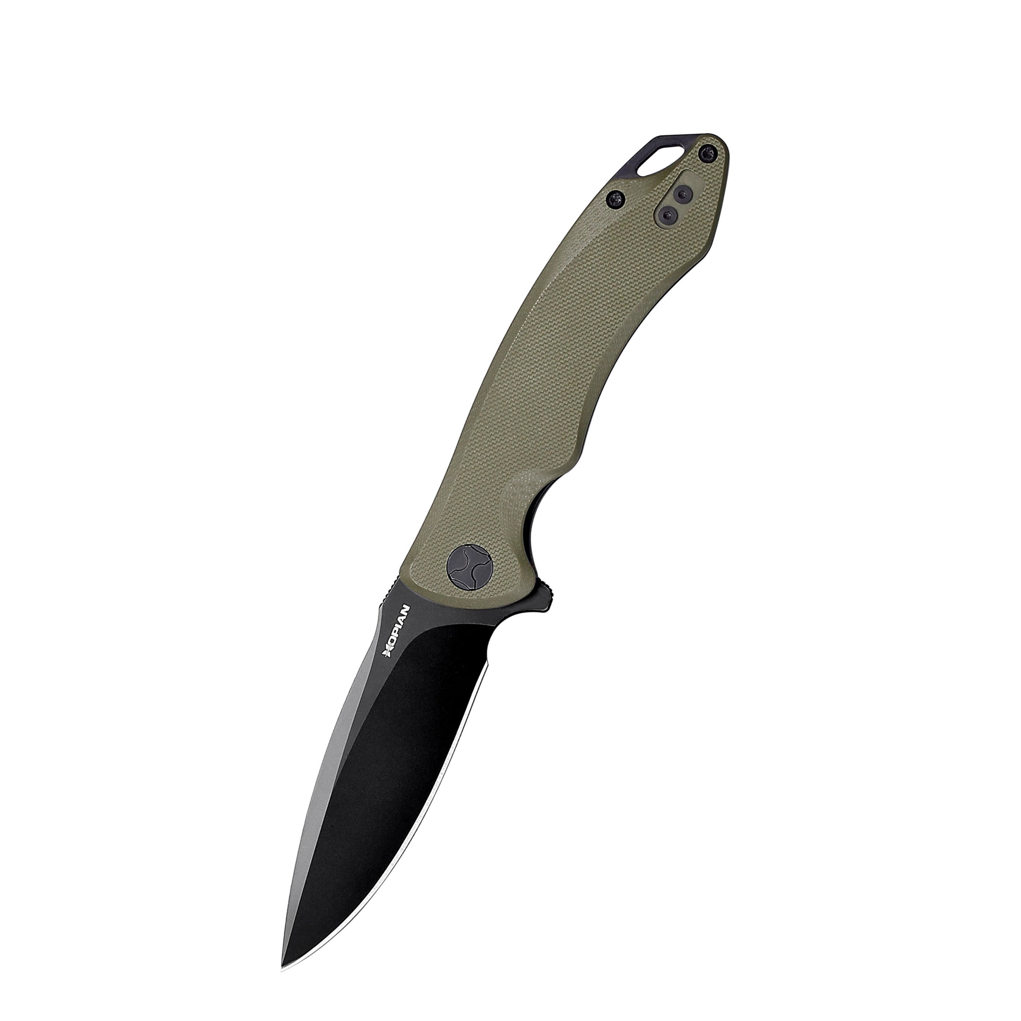 HOPIAN Arcus D2 Folding Knife – Green G10 / Black Blade