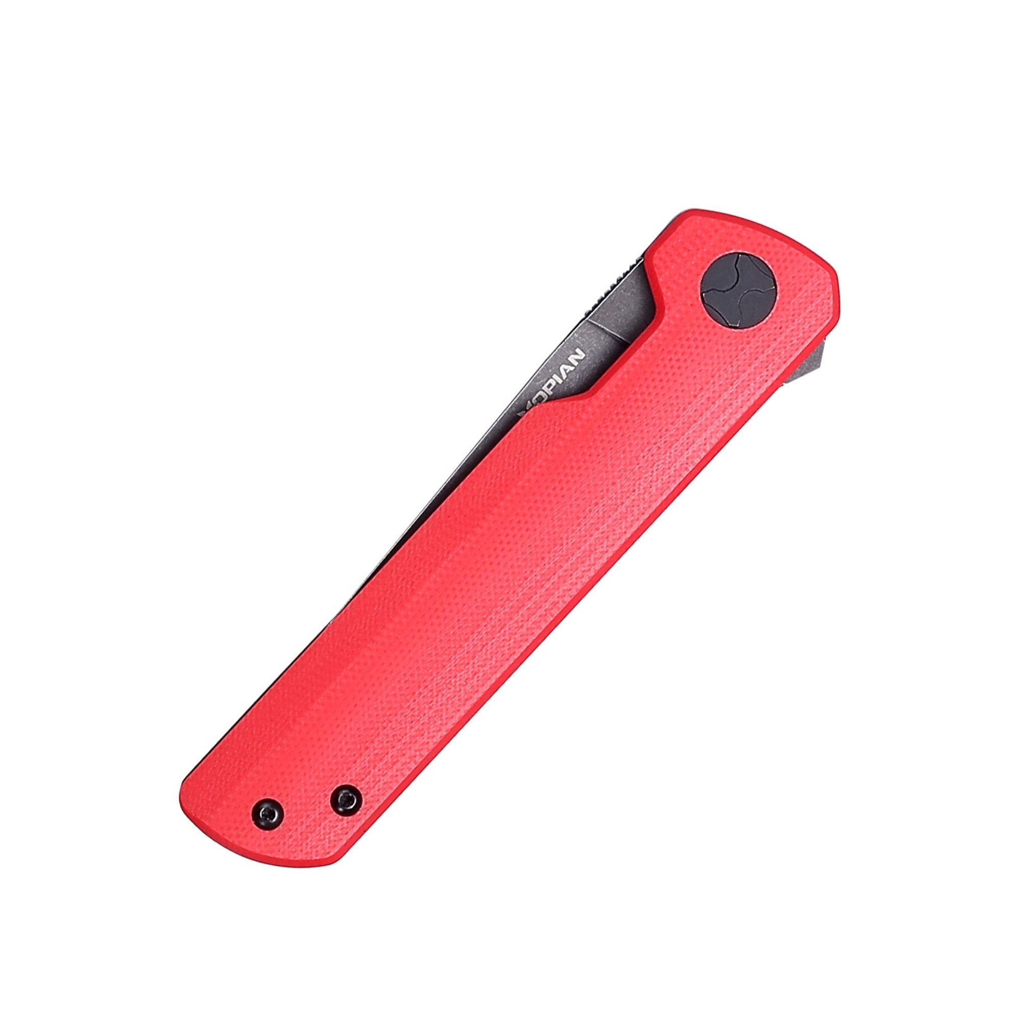 HOPIAN Clave D2 Folding Knife – Red G10 / Black Stonewash