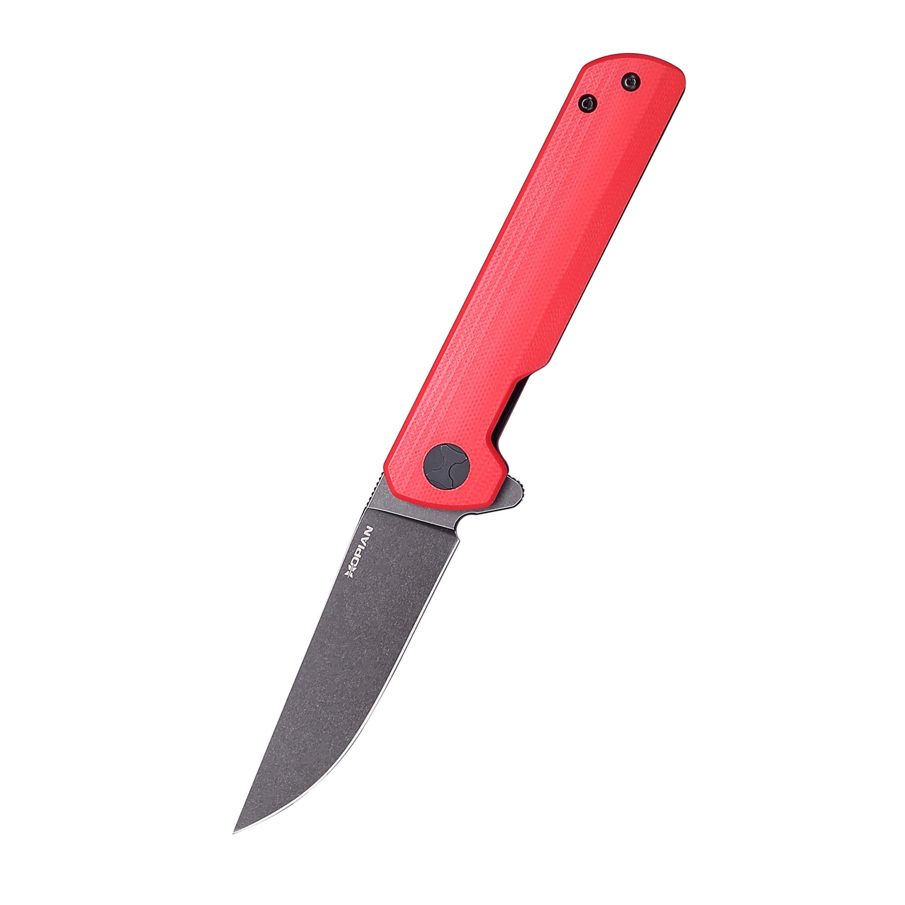 HOPIAN Clave D2 Folding Knife – Red G10 / Black Stonewash