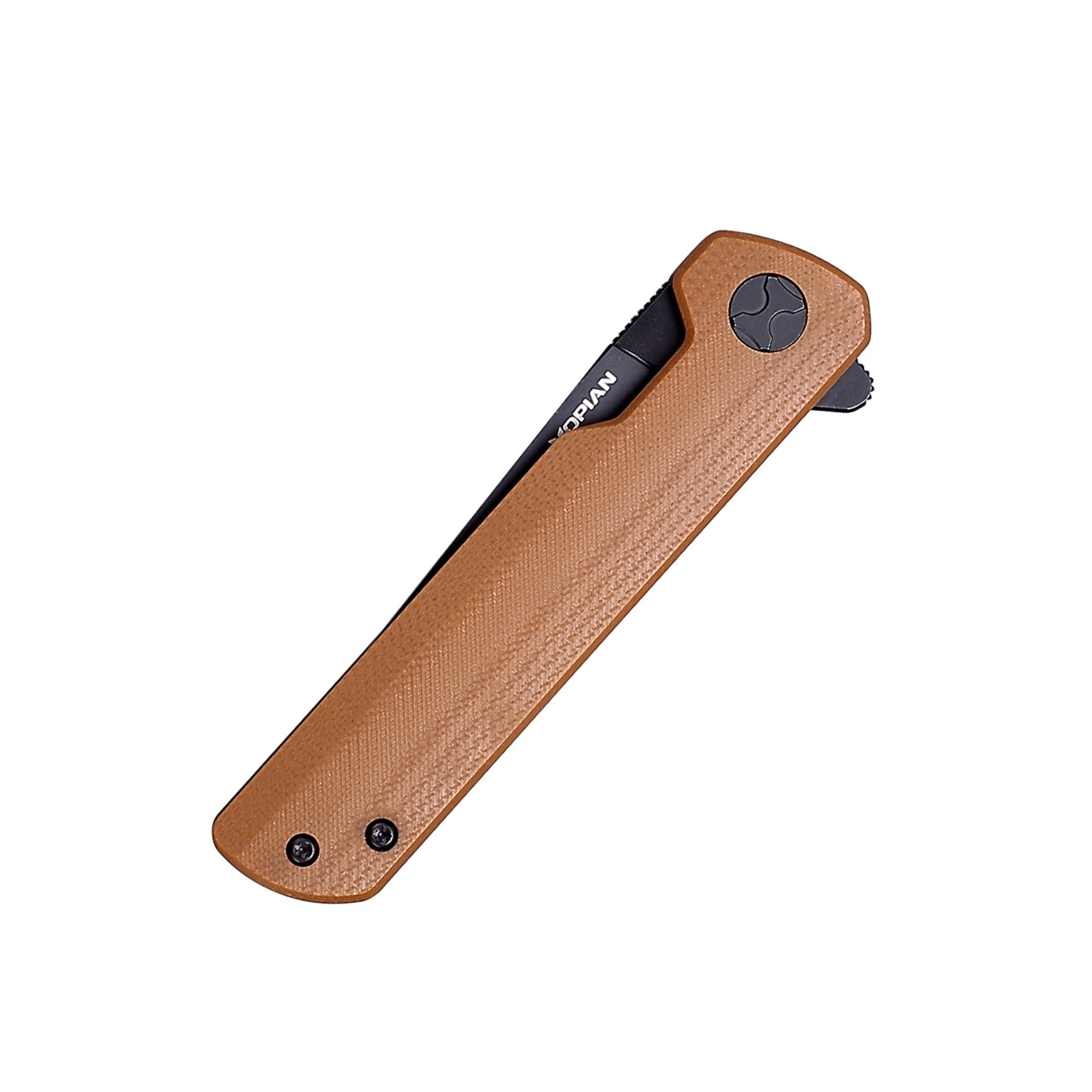 HOPIAN Clave D2 Folding Knife – Brown G10 / Black Blade