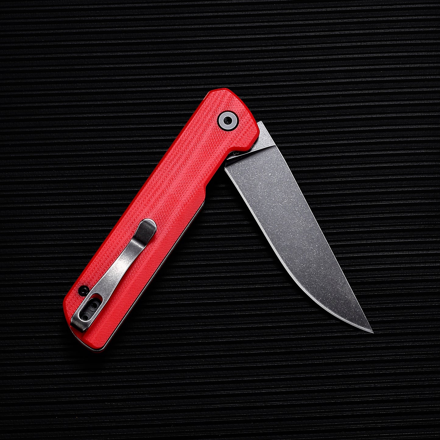 Hopian Clave Ball Bearing EDC Compact Red Folding Knife