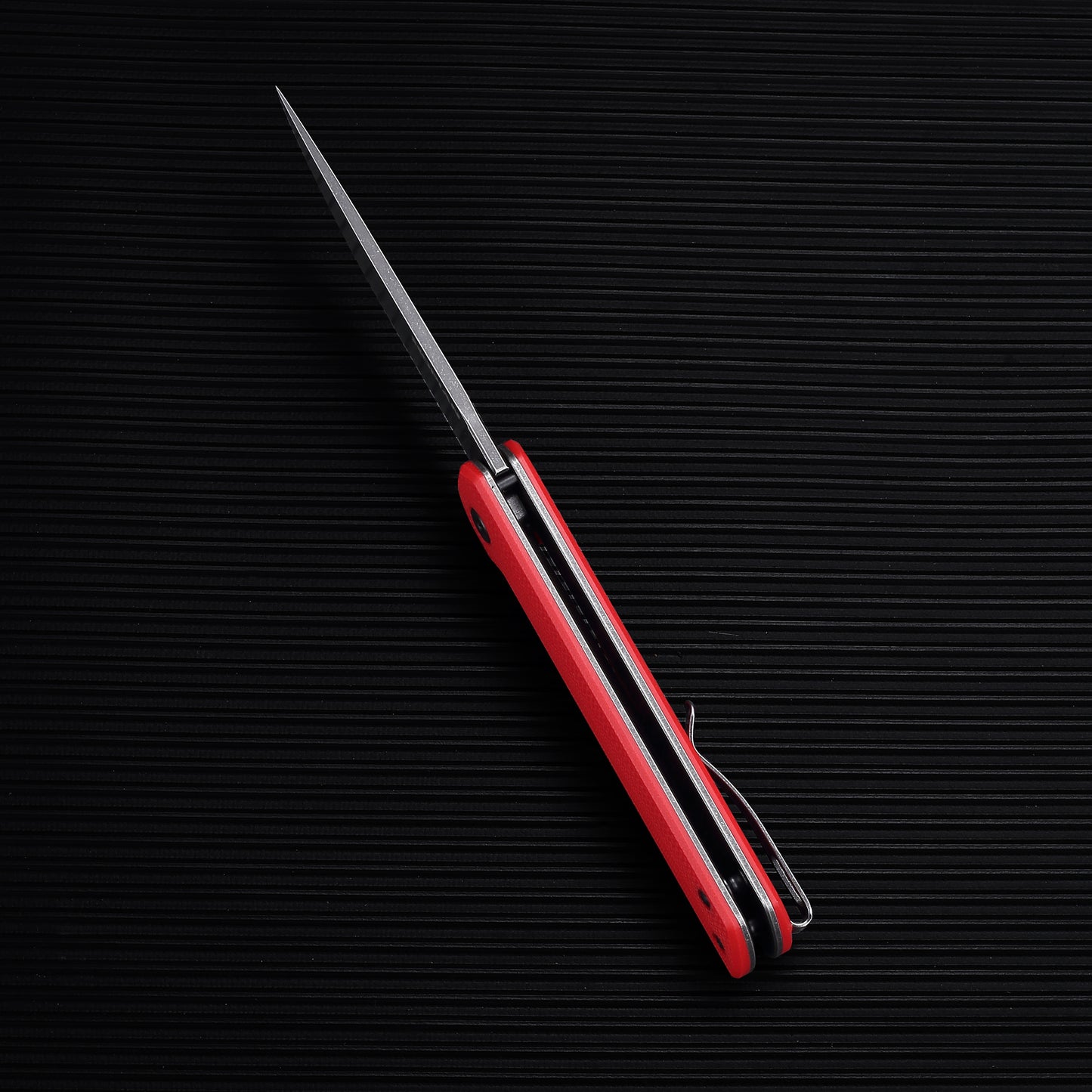 Hopian Clave Ball Bearing EDC Compact Red Folding Knife