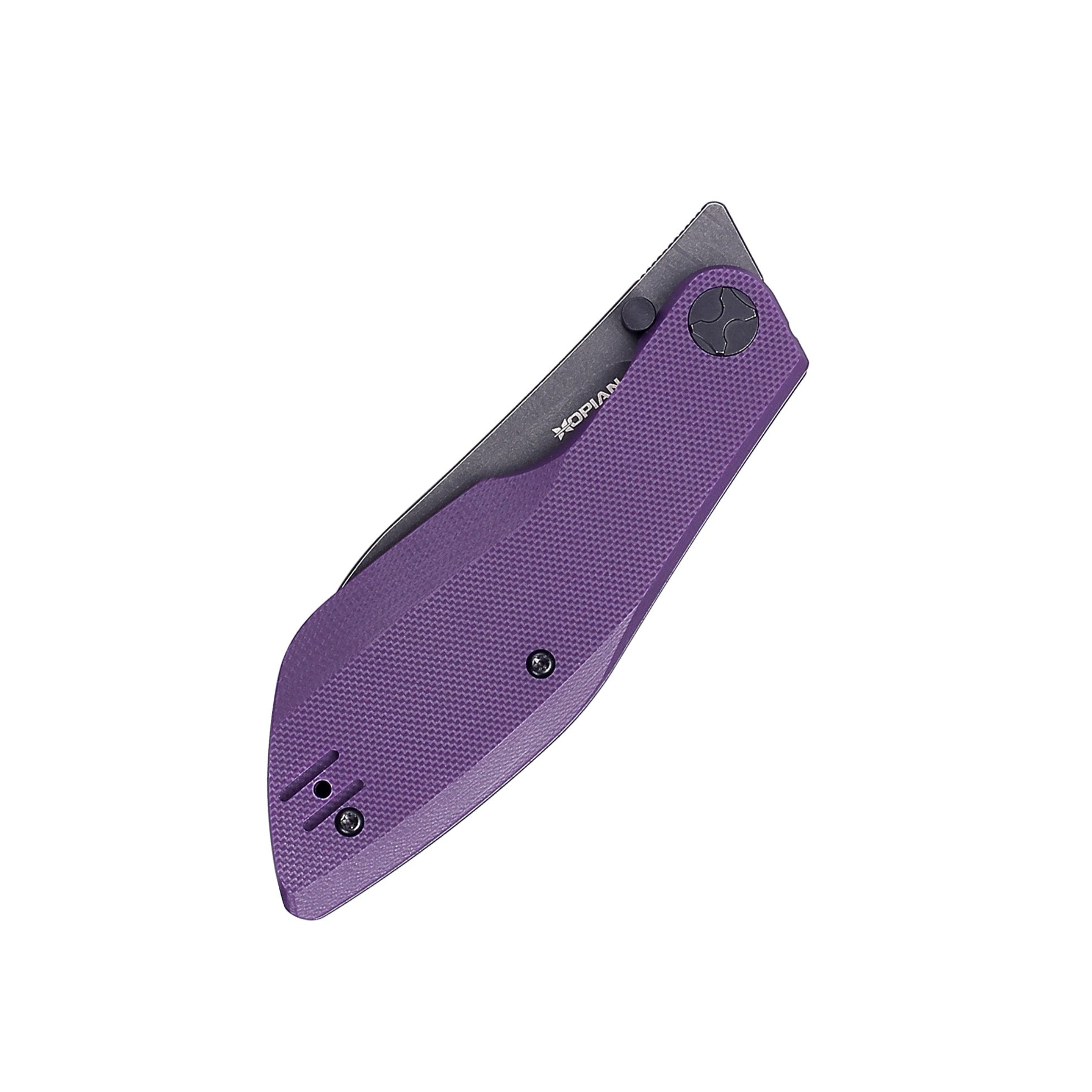 HOPIAN Periodic D2 Folding Knife – Purple G10 / Black Stonewash