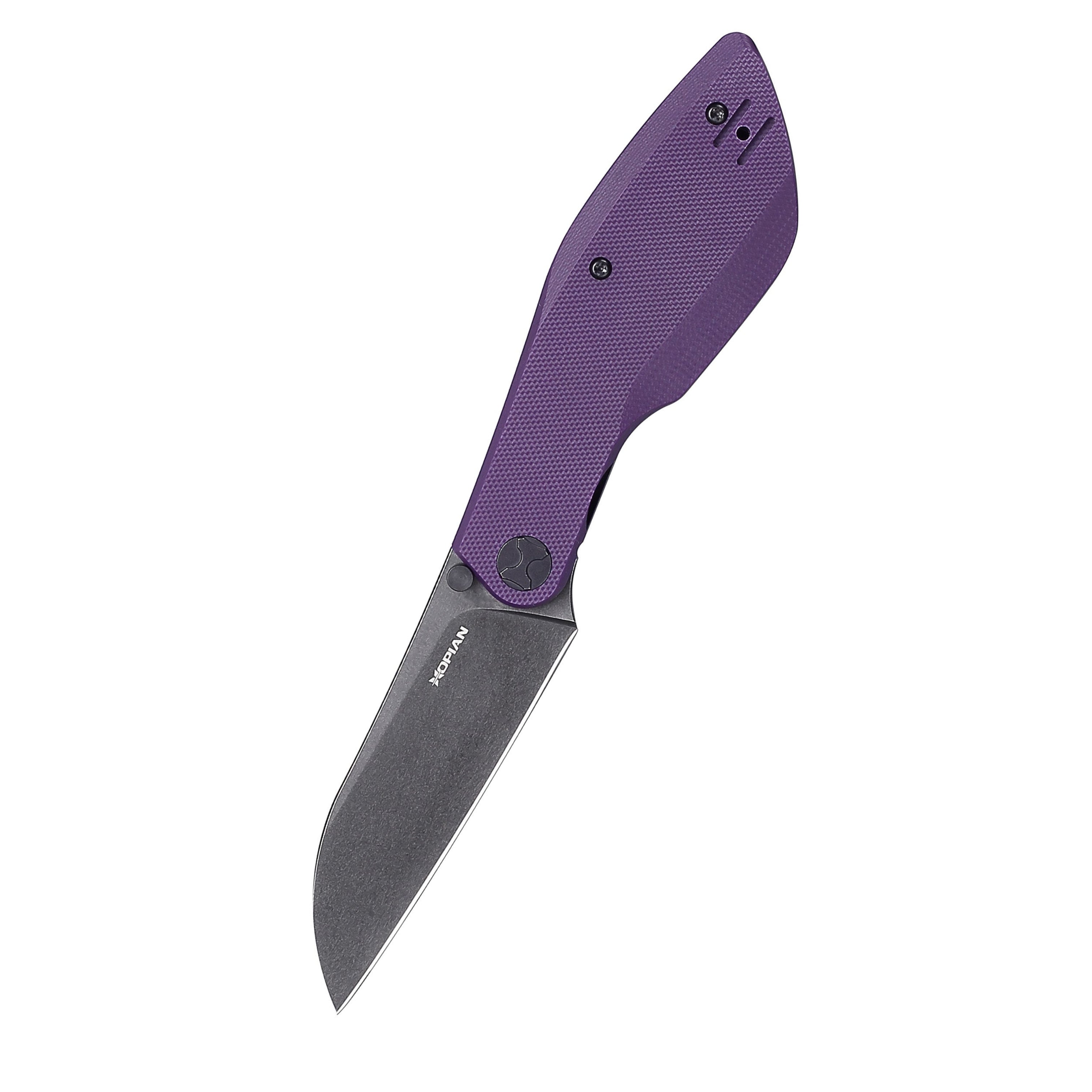 HOPIAN Periodic D2 Folding Knife – Purple G10 / Black Stonewash