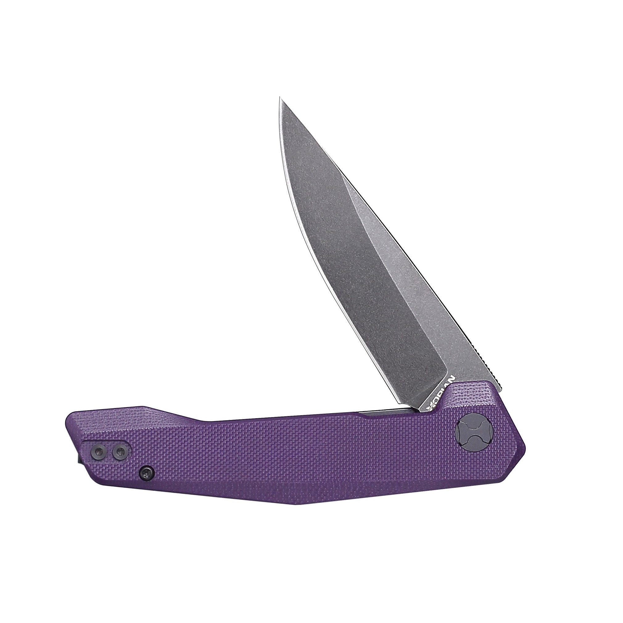 HOPIAN VEX D2 Klappmesser – Violettes G10 / Schwarzes Stonewash-Finish